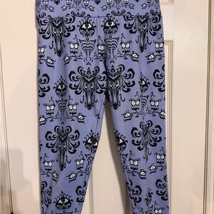 Disney Women's Leggings with Black and Blue Design haunted mansion